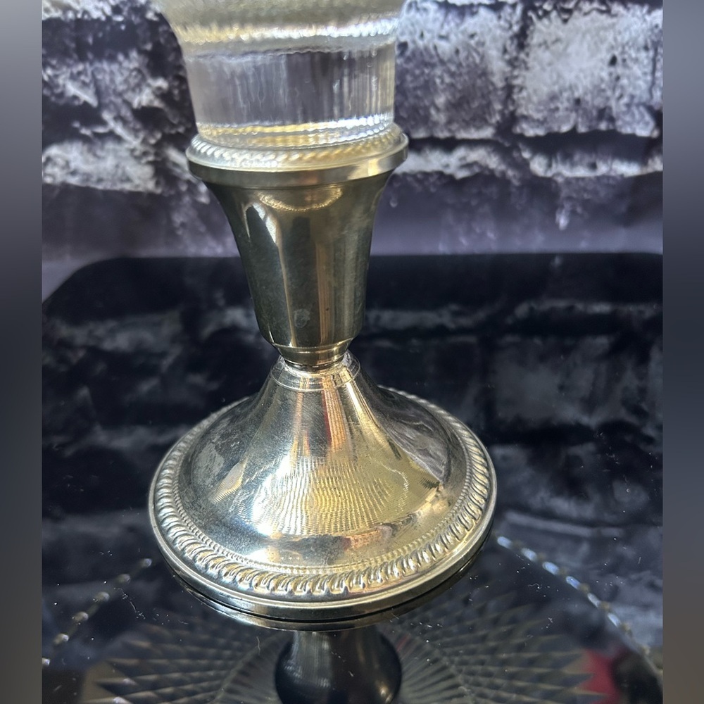 Vintage Sterling Silver Glass Cake Stand by Duchin Creations - Picture 6 of 9